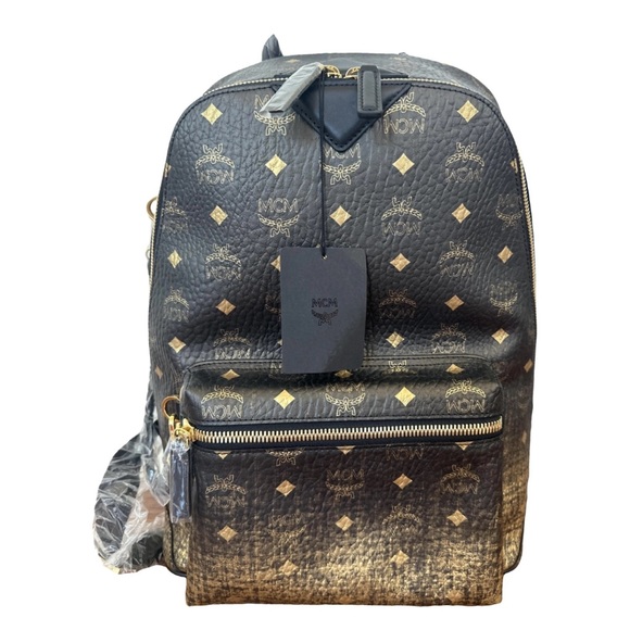 MCM Handbags - MCM Stark Gradiation Backpack Visetos Black and Gold  100% AUTHENTIC GUARANTEED!